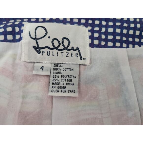 Lilly Pulitzer Sz 4 BAMBOO & BUTTERFLY Cropped Capri Pants, Slacks Vintage - Picture 6 of 6